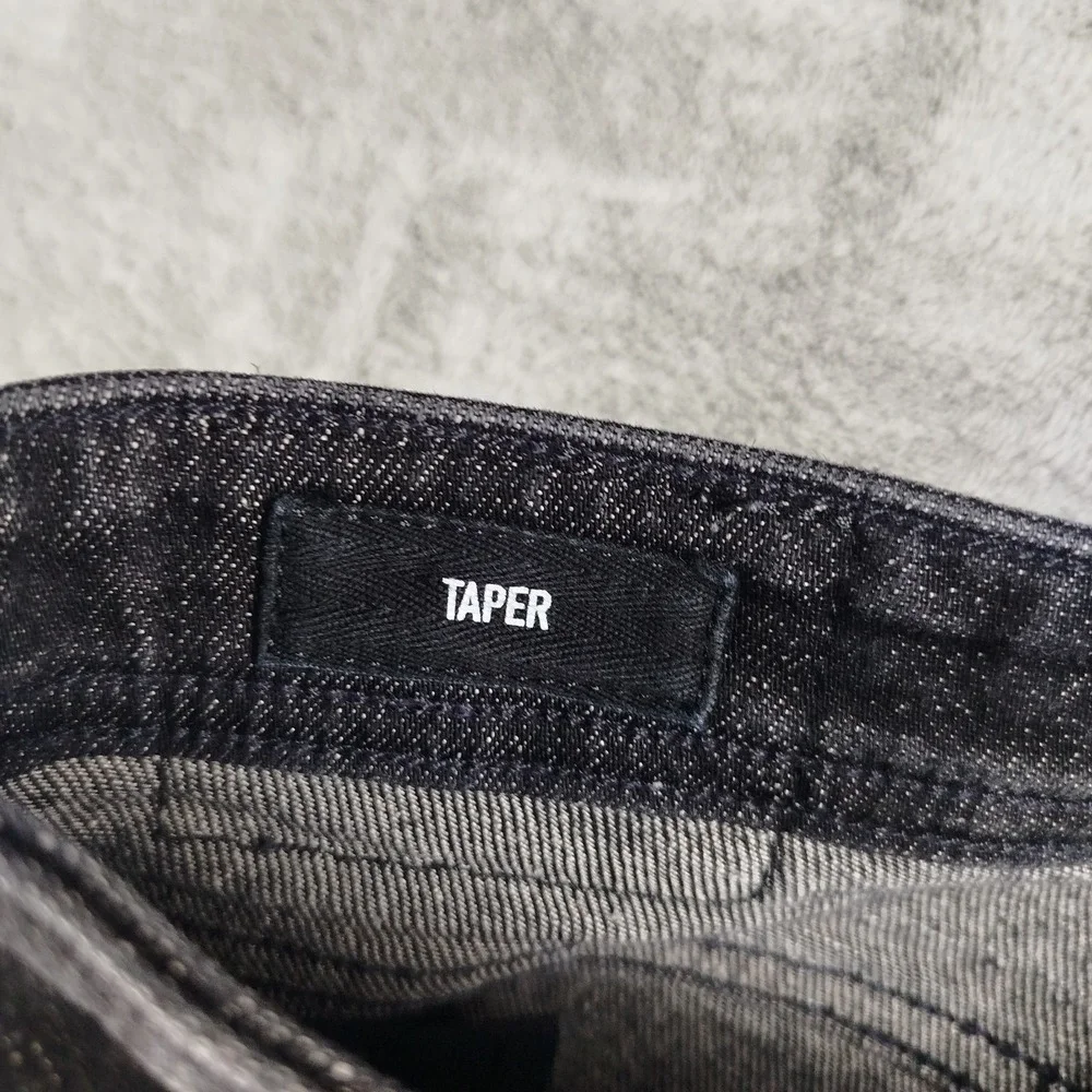 Revtown Jeans Mens Size 34x30‎ Black Selvedge Decade Denim Tapered Stretch